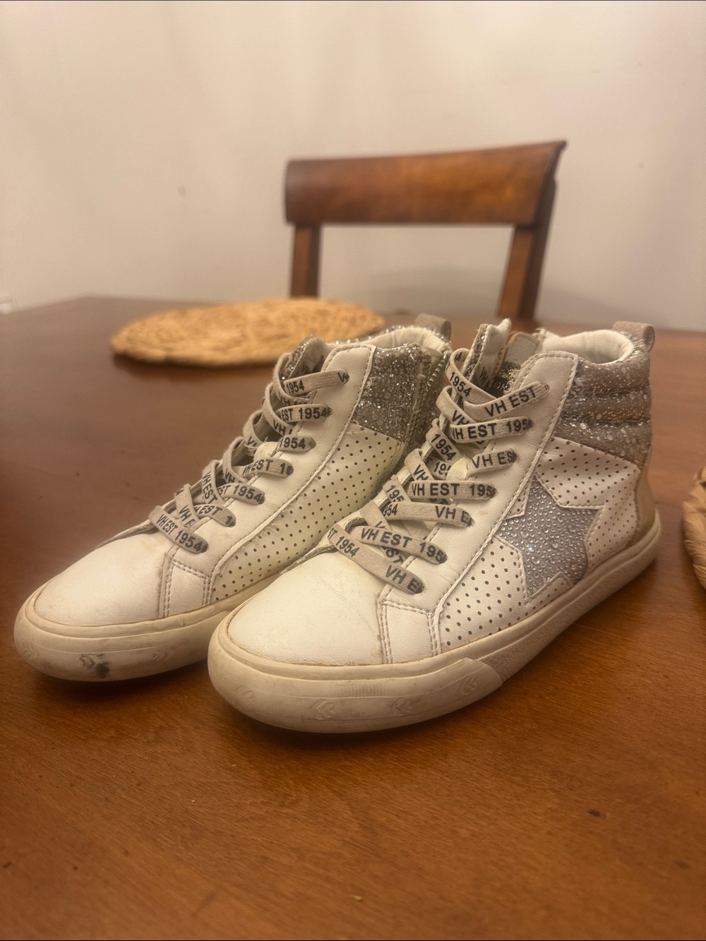 Girls Sparkle High-Top Sneakers